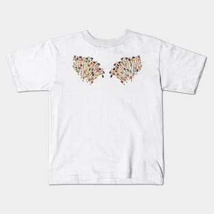 White Angel Guitar Wings with Feathers Up Kids T-Shirt